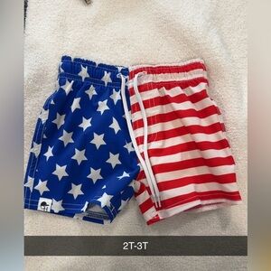 George Hats Kids Blue and Red Star Stripe Shorts